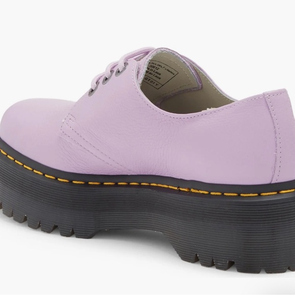 🆕Dr Martens unisex adult 1461 Quad Ii Platform Leather Light Lilac Size 7/8 - Picture 3 of 13